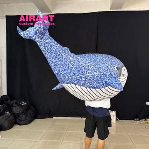 Disfraz Inflable de Ballena con Temática Oceánica Personalizado, Disfraz de Marioneta de Tiburón de Dibujos Animados Inflable para Espectáculos Callejeros y Actuaciones en Escenario - Product Image 5