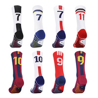 Chaussettes de football professionnelles pour hommes ODM, antidérapantes, avec semelle en tissu éponge, mi-mollet, respirantes, anti-humidité, décontractées