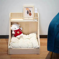 Lit pour animaux de compagnie en bois massif minimaliste, design danois élégant, canapé confortable pour petits chiens et chats