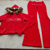 Setelan Training Wanita Logo Kustom Y2K Hoodie Berbulu Pakaian Wanita 2 Pcs Set Baju Santai Wanita Setelan Jogger