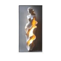 Peinture Murale Suspendue Abstraite Décorative Moderne Luxe Léger pour Hall d'Entrée ou Couloir, Lampe Murale à Relief Avancé avec Support sur Toile