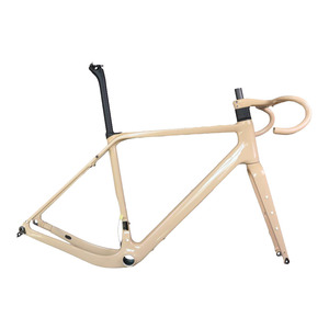 Full Carbon Fiber T1000 Disc Gravel Bike <b>Frame</b> GR048 Custom Khaki Paint Available Size XS/S/M/L/XL - Product Image 1