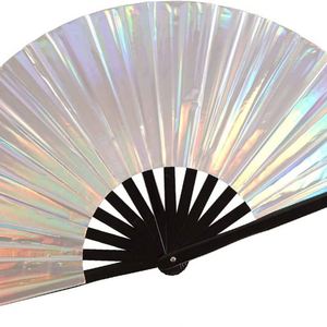 Ventilador de Mano de Bambú al por Mayor, Grande de 33cm, de PVC, para Fiestas, Decorativo, con Patrón Pintado, Souvenirs, Regalos Empresariales - Product Image 1