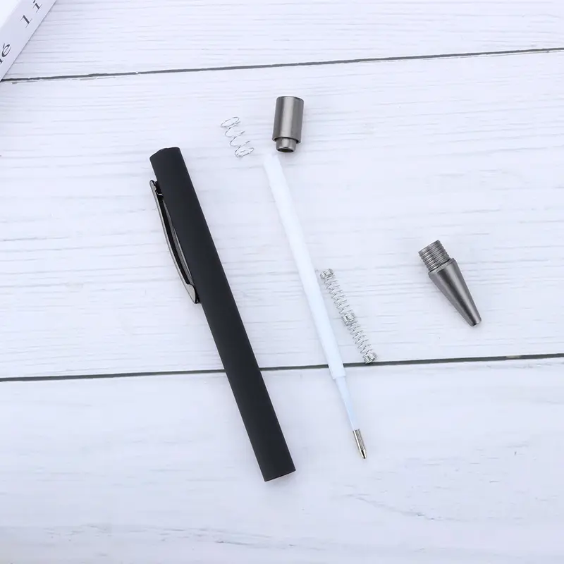 カスタムロゴ付き高品質アルミニウムボールペン滑らかな書き込み広告金属ボールペン