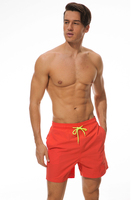 Shorts de bain décontractés sans couture grande taille avec logo personnalisé OEM, imprimé flamant rose pour adultes, 100 % polyester