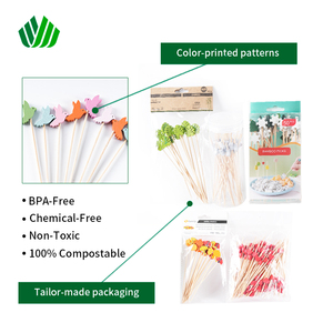 Palillos de Bambú Coloridos con Forma de Pájaro de 13 cm, Ecológicos, para Decoración de Cócteles en Fiestas de Cumpleaños de Primavera - Product Image 4