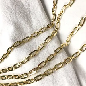 WT-BC176 WKT Wholesale Fashion jewelry chain 18K Gold delicate Rectangular Mosaic Spiral Circle Shape beautiful Necklace chain