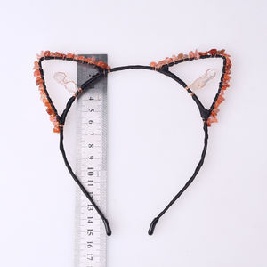 بيع بالجملة رقائق الكريستال الطبيعية الجمشت روز نقاط الكوارتز القط على شكل الأذن عقال - Product Image 5