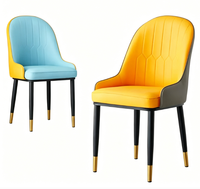 Chaise de salle à manger rembourrée moderne et minimaliste, durable et stable, en cuir PU, style scandinave, pour la maison, salles à manger