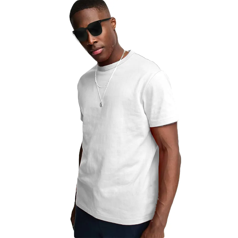卸売カスタム印刷ホワイトブランク特大メンズプレーンTシャツ100カスタムロゴファッションドロッププレーンカラーメンズTシャツ