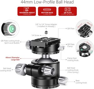 Yitai Da-44C Chuyên Nghiệp Chân Máy Bóng Đầu Với 360 Chất Lỏng Xoay Toàn Cảnh Cho Máy Ảnh - Product Image 2