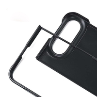 Coque de téléphone noire rainurée pour iPhone Fold, coque arrière rigide en PC rainurée vierge pour iPhone Duo