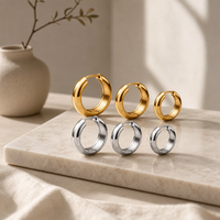 Bijoux de piercing corporel en Titane ASTM F136, Boucles d'oreilles, Anneaux Huggie, Clickers pour septum, Anneaux de nez, 16G, pour cartilage, hélix, tragus, lobe d'oreille
