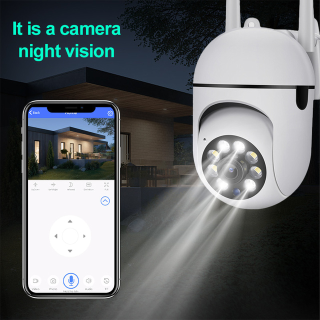 1080P 2MP Home WiFi PTZ Security Camera with Night Vision 2-Way Audio Memory Card & Cloud Storage