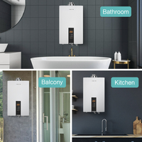 Chauffe-eau sans réservoir au gaz naturel de type équilibré avec échangeur de chaleur en cuivre, classe énergétique A, pour une utilisation dans toute la maison