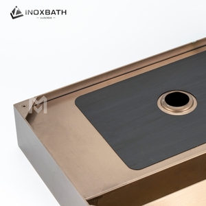 Lavabo de Diseño Moderno en Acero Inoxidable 304, Lavabo de Pedestal Único con Desagüe para Hoteles - Product Image 6