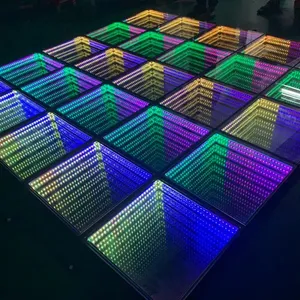 3D 무대 댄스 플로어 조명 DJ 램프 RGB 강화 유리 웨딩 효과 LED 바 조명