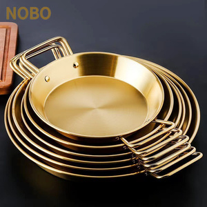 Gold or Sliver Stainless Steel Seafood <strong>Paella</strong> Pot Spanish Skillet Frying <strong>Pan</strong> for Nordic Household Fancy Restaurant - Product Image 3