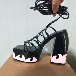 Sandalias de Mujer Tendencia 2024, Tacones Sexys para Mujer, Tallas Grandes 42 43, Sandalias de Verano con Tiras, Tacones Gruesos con Plataforma - Product Image 6