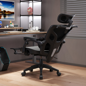 Chaise d'Ordinateur Inclinable Noire de Haute Qualité, Surdimensionnée, Pivotante en Maille, avec Support Lombaire Ergonomique, pour Conférence, Gaming et Bureau - Product Image 5