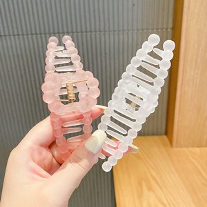 Accessoires pour cheveux avec logo personnalisé, acrylique transparent, couleur bonbon, givré, grand clip à cheveux rectangulaire pour femmes - Product Image 4