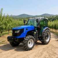 Tracteur agricole Ruijie 4x4 à transmission par engrenages, 40HP, 50HP, 70HP, 90HP, 100HP, avec cabine climatisée et chargeur frontal, robuste, garantie 1 an