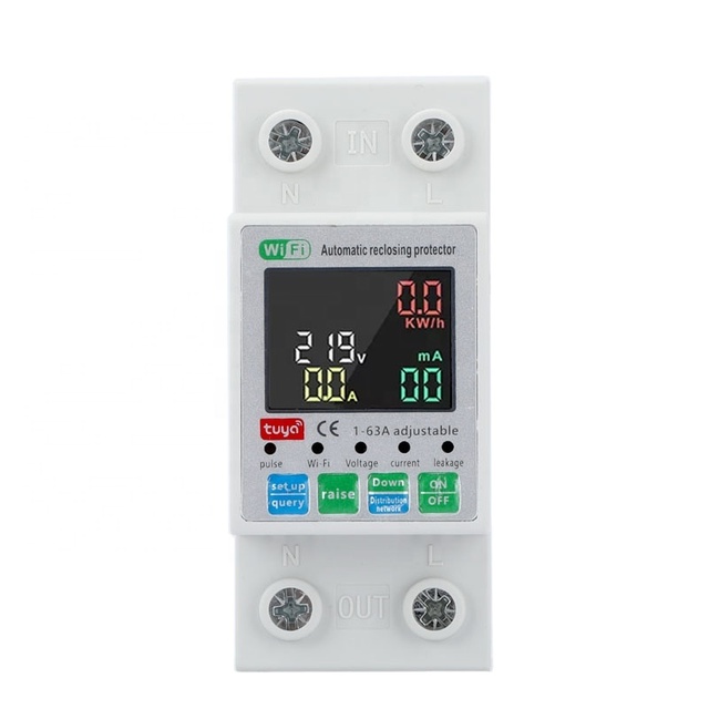 Double cut-off Tuya Smart WiFi Switch Home 63A 2P 220V Electricity Metering Over Load Protection Timer Relay