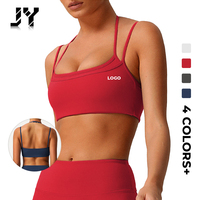 JY Nouvelle Arrivée 2025 Soutien-gorge de sport à maintien élevé, bretelles réglables, dos nu, coussinets amovibles, double couche, effet push-up, pour yoga et gym