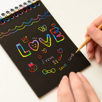 Libro de Arte para Rascar DIY para Niños, Bloc de Dibujo Brillante Creativo, Suministros de Arte Preescolar al por Mayor para Estudiantes