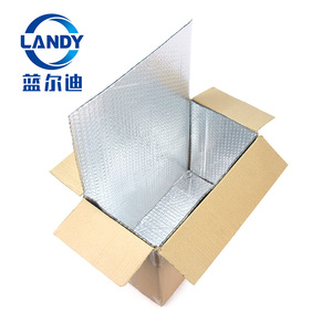 insulated transport thermal cardboard box for transporting food, foldable cooler cold food shipping box bag