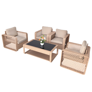 Usine Nouveau Style Ensemble de 5 Guirlande Tissage Rotin Osier <span class=keywords><strong>Jardin</strong></span> Patio Balcon Conversation Canapés - Product Image 3