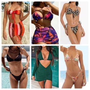 Trajes de Baño de Verano para Mujer, Conjuntos de Bikini de Materiales Mixtos, Plazo de Entrega de Muestras de 7 Días, Pedidos al por Mayor, Colores Personalizados - Product Image 4