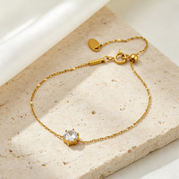 Bracelet en zircone à six griffes, best-seller, luxe abordable, élégant, unique et minimaliste