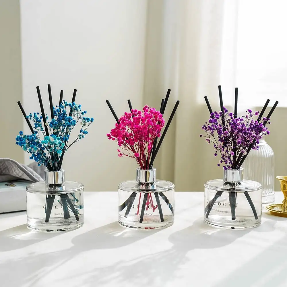 Reed diffuser wholesale scent preserved flower rattan reed diffuser stick diffuser bottle and sticks