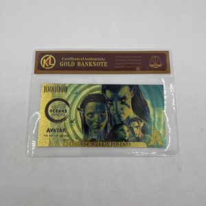 จัดส่งฟรีอวตารของที่ระลึกลาย<span class=keywords><strong>หนัง</strong></span>คลาสสิกธนบัตรพลาสติกฟอยล์ชุบทอง - Product Image 3