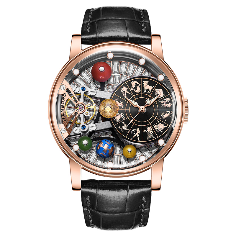 Rose gold-black-black