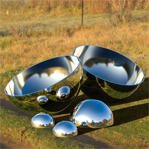 EX208 Boules de Jardin Extérieures Paysage Décoratif Grande Sculpture En Métal Abstrait Miroir Poli Statue Sculpture En Acier Inoxydable - Product Image 2