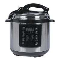 Autocuiseur Électrique Multifonction 6-en-1 Antiadhésif 6,0 L en Acier Inoxydable avec Extérieur en Aluminium et Commande Mécanique pour Usage Domestique