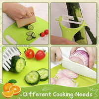 KITCHENCARE Ensemble de couteaux de cuisine Montessori sécuritaires pour enfants, planche à découper en plastique, couteaux de cuisine pour tout-petits