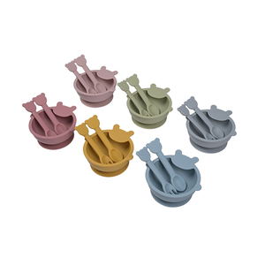 Juego de Platos y Cucharas de Silicona Personalizados CE CPC, Vajilla de Silicona No Tóxica Libre de BPA, Plato de Alimentación para Bebés y Niños Pequeños - Product Image 1