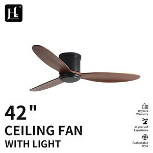 Ventilador de techo moderno y sencillo con control remoto, de madera elegante, sin luz. - Product Image 2