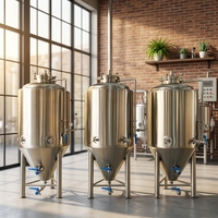Fermenteur conique 1BBL en acier inoxydable à double enveloppe pour brasserie artisanale