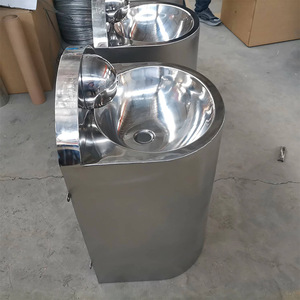 Lavabo de Pedestal de Acero Inoxidable 304 Changwang, Lavabo de Baño de Una Pieza con un Solo Orificio, de Pie - Product Image 3