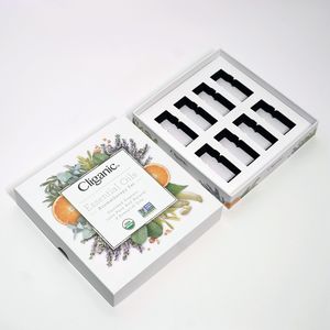 2件两件式方形礼品盒包装高级顶部和底部盒精油纹理礼品盒，带插入物 - Product Image 2