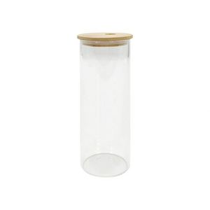 Bouteille d'eau en verre en forme de canette de bière 18 oz, gobelet vierge pour sublimation, gobelet transparent 18 oz, bocal Mason avec couvercle et paille - Product Image 4