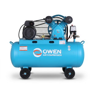 Moteur industriel sans huile homologué CE 2,2 kW 3 CV 200 L 8 bars à entraînement par courroie monophasé 220 V pour atelier et garage - Product Image 1