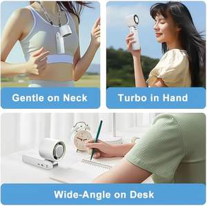 Ventilador de Mano Plegable Portátil de Metal con Refrigeración por Aire, Recargable por USB, 4000 mAh, con Cordón - Product Image 6