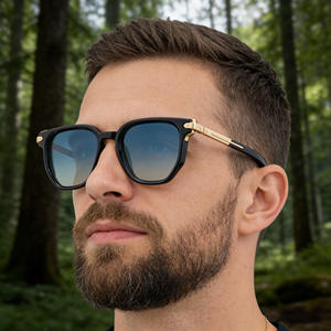 Nuevas Gafas de Sol Poligonales para Hombre, Montura Negra de PC, Protección UV400, Lentes Clase 2, Patillas de Aleación de Zinc, para Uso en Exteriores - Product Image 2