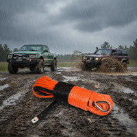 Monster4WD 50 ft 1/4 Inch Câble de treuil synthétique pour chasse-neige ATV et treuil électronique