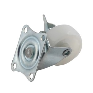Industrial Design 50mm White PP Flat Casters Eco Friendly Silent Adjustable Roller Bearing 40kg Capacity Furniture <b>Wheels</b> - Product Image 2